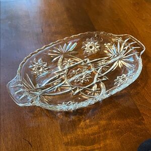 Vintage Star Of David Anchor Hocking Clear Glass Serving Dish